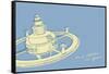 Lunastrella Space Station-John W Golden-Framed Stretched Canvas