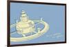 Lunastrella Space Station-John W Golden-Framed Giclee Print