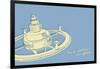 Lunastrella Space Station-John W Golden-Framed Giclee Print