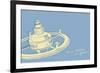 Lunastrella Space Station-John W Golden-Framed Giclee Print