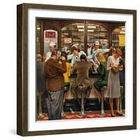 "Lunch Counter," October 12, 1946-John Falter-Framed Premium Giclee Print