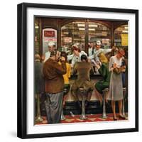 "Lunch Counter," October 12, 1946-John Falter-Framed Giclee Print