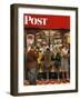 "Lunch Counter," Saturday Evening Post Cover, October 12, 1946-John Falter-Framed Premium Giclee Print