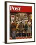 "Lunch Counter," Saturday Evening Post Cover, October 12, 1946-John Falter-Framed Giclee Print