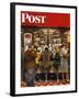 "Lunch Counter," Saturday Evening Post Cover, October 12, 1946-John Falter-Framed Giclee Print