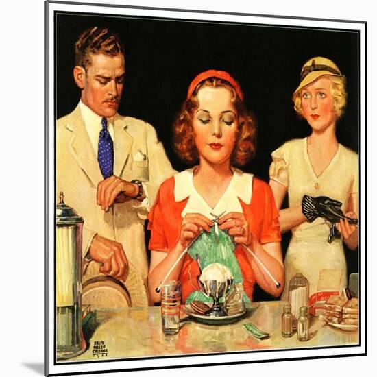 "Lunch Counter Wait,"August 1, 1934-Ralph P. Coleman-Mounted Giclee Print