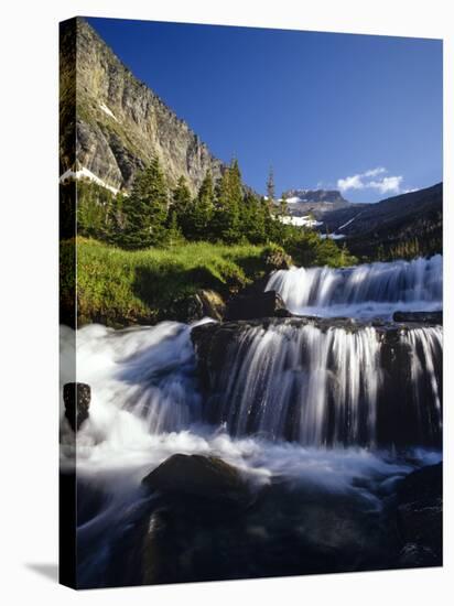 Lunch Creek and Pollock Mountain in Glacier National Park, Montana, USA-Chuck Haney-Stretched Canvas