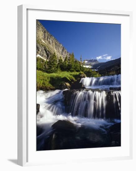 Lunch Creek and Pollock Mountain in Glacier National Park, Montana, USA-Chuck Haney-Framed Photographic Print