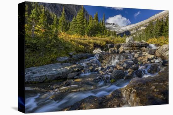 Lunch Creek with Pollock Mountain in Glacier National Park, Montana, USA-Chuck Haney-Stretched Canvas