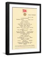 Lunch Menu on the Titanic-null-Framed Art Print