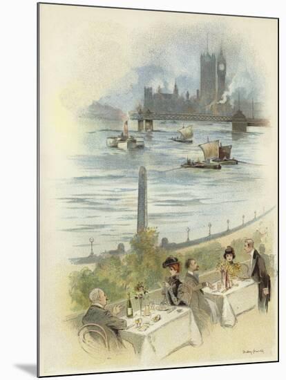 Lunch on Terrace Overlooking the Thames-Dudley Hardy-Mounted Giclee Print