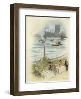 Lunch on Terrace Overlooking the Thames-Dudley Hardy-Framed Giclee Print