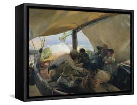 Lunch on the Boat-Joaquín Sorolla y Bastida-Framed Stretched Canvas