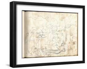 Lunch on the Grass (Pencil on Paper)-Claude Monet-Framed Giclee Print