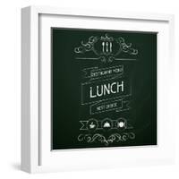 Lunch on the Restaurant Menu Chalkboard-incomible-Framed Art Print