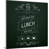 Lunch on the Restaurant Menu Chalkboard-incomible-Mounted Art Print