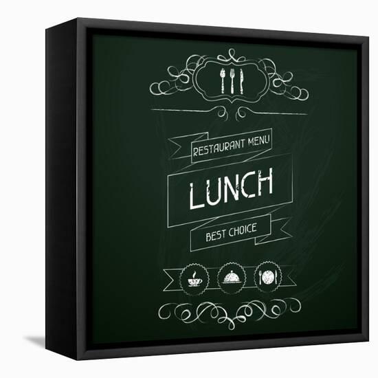 Lunch on the Restaurant Menu Chalkboard-incomible-Framed Stretched Canvas