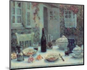 Lunch on the Terrace-Henri Eugene Augustin Le Sidaner-Mounted Art Print