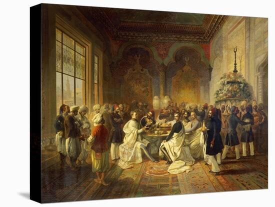 Lunch Provided in Smyrna by Halim Pasha from the Trip of Maximilian of Habsburg and His Brother-Peter Johann Nepomuk Geiger-Stretched Canvas