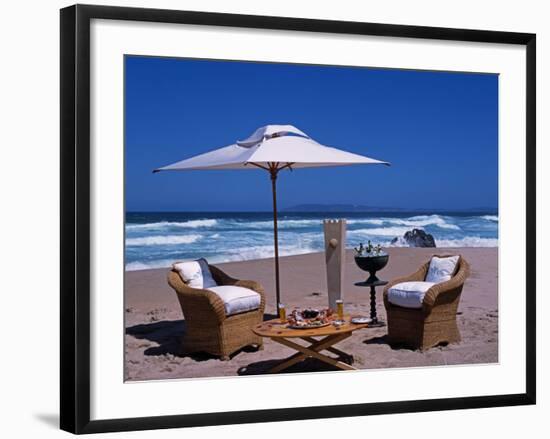 Lunch Set Up on Keurboom Beach for Guests at the Plettenberg-John Warburton-lee-Framed Photographic Print