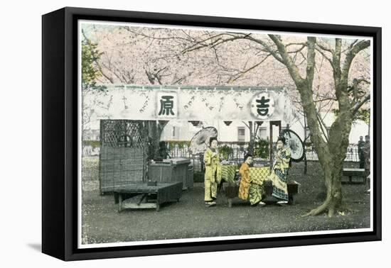 Lunch Stand in a Public Park, Japan, 1904-null-Framed Stretched Canvas