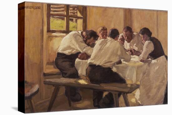 Lunch (The Soup, Version I), 1910-Albin Egger-lienz-Stretched Canvas