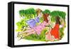 Lunch with Mr. Father - Jack & Jill-Joy Friedman-Framed Stretched Canvas