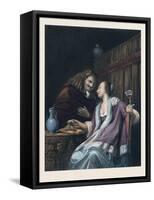 Lunch with Oysters and Wine-Frans Van Mieris-Framed Stretched Canvas