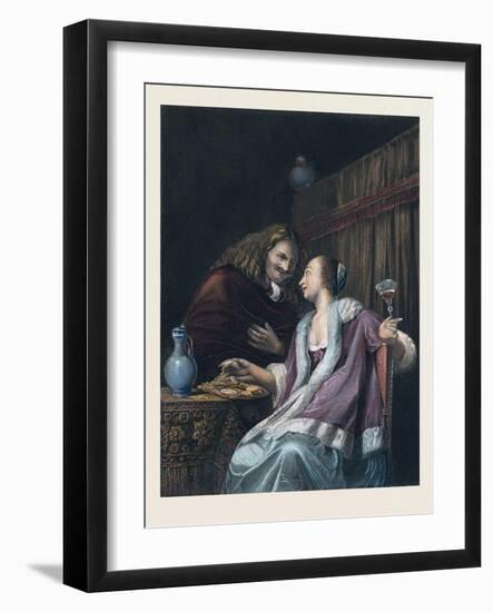 Lunch with Oysters and Wine-Frans Van Mieris-Framed Giclee Print