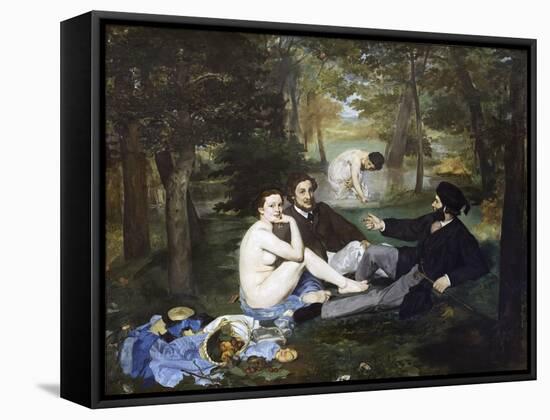 Luncheon on the Grass (Le Déjeuner Sur L'herbe) by ‰Douard Manet-Édouard Manet-Framed Stretched Canvas