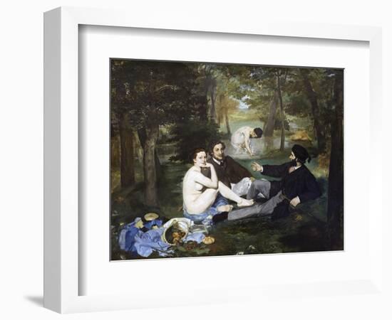 Luncheon on the Grass (Le Déjeuner Sur L'herbe) by ‰Douard Manet-Édouard Manet-Framed Giclee Print