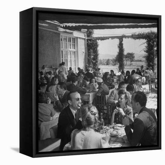 Luncheon on the Terrace at the Exclusive Golf Club Outside Rome-Alfred Eisenstaedt-Framed Stretched Canvas