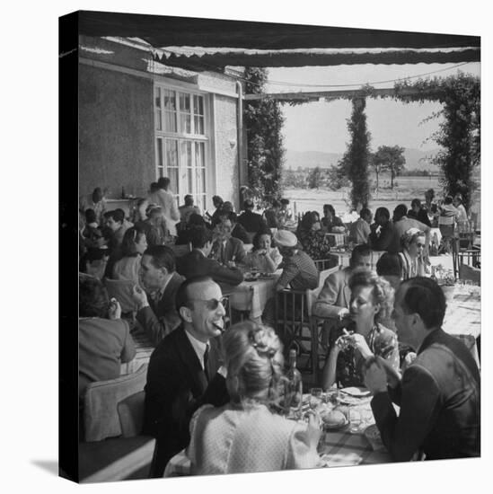 Luncheon on the Terrace at the Exclusive Golf Club Outside Rome-Alfred Eisenstaedt-Stretched Canvas