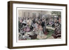 Luncheon Time Behind the Grand Stand, Ascot Races, 1872-null-Framed Giclee Print