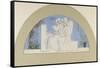 Lunette for Music-John Everett Millais-Framed Stretched Canvas