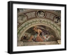 Lunette Showing David and Goliath-Giulio Romano-Framed Giclee Print