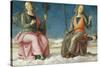Lunette with Prudence and Justice-Pietro Perugino-Stretched Canvas