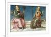 Lunette with Prudence and Justice-Pietro Perugino-Framed Giclee Print