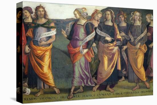 Lunette with Sibyls and Prophets-Pietro Perugino-Stretched Canvas