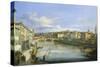 Lungarno in Florence-Giovanni Signorini-Stretched Canvas