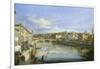 Lungarno in Florence-Giovanni Signorini-Framed Giclee Print