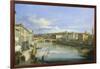 Lungarno in Florence-Giovanni Signorini-Framed Giclee Print