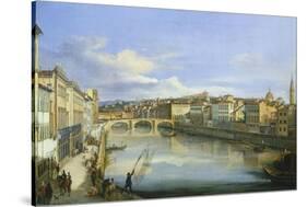 Lungarno in Florence-Giovanni Signorini-Stretched Canvas