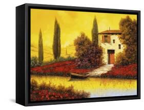 Lungo il Flume Tra I Papaveri-Guido Borelli-Framed Stretched Canvas