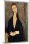 Lunia Czechowska (À La Robe Noire), 1919 (Oil on Canvas)-Amedeo Modigliani-Mounted Giclee Print