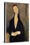 Lunia Czechowska (À La Robe Noire), 1919 (Oil on Canvas)-Amedeo Modigliani-Stretched Canvas