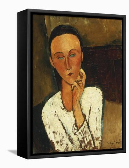 Lunia Czechowska (With Hand on the Right Cheek); Lunia Czechowska (La Main Gauche Sur La Joue),…-Amedeo Modigliani-Framed Stretched Canvas