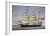 Lunigiana Barquentine at Entrance to Port of Livorno, Captain Lupi, 1870-null-Framed Giclee Print