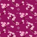 The Pattern in the Form of a Circle Formed by the Branches of Sakura Flowers. the Pattern in the Ja-lunokot-Art Print