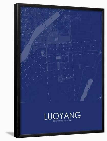 Luoyang, China Blue Map-null-Framed Poster